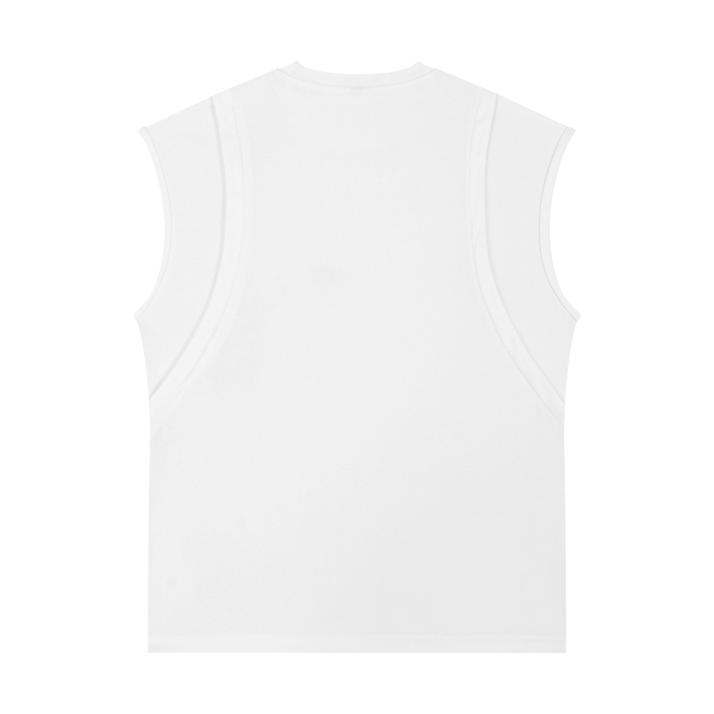 Spliced Panel Sleeveless Muscle T-Shirt