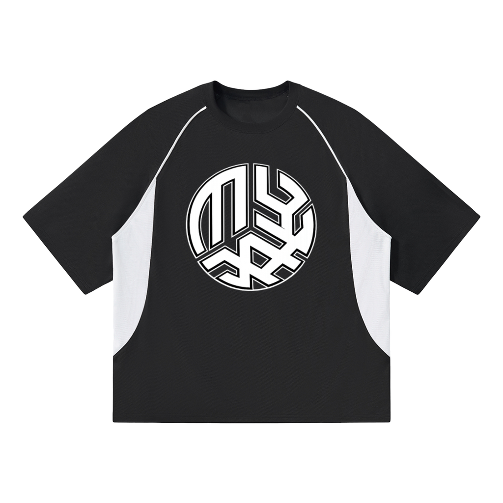 Contrast Piping Panel Raglan T-Shirt